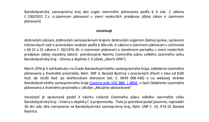 1. fotografia fotogalérie Aktuality / Územný plán veľkého územného celku Banskobystrický kraj - foto