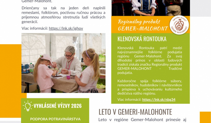 Fotka - Prehľad zaujímavostí z regiónu Gemer-Malohont - jún 2026