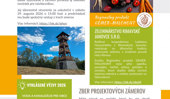 Fotka - Prehľad zaujímavostí z regiónu Gemer-Malohont - august 2026